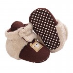 Βρεφικά μποτάκια - παντοφλάκια αγκαλιάς με αντι-ολισθητικές πατούσες, βέλκρο και σχέδιο αρκουδάκι, καφέ